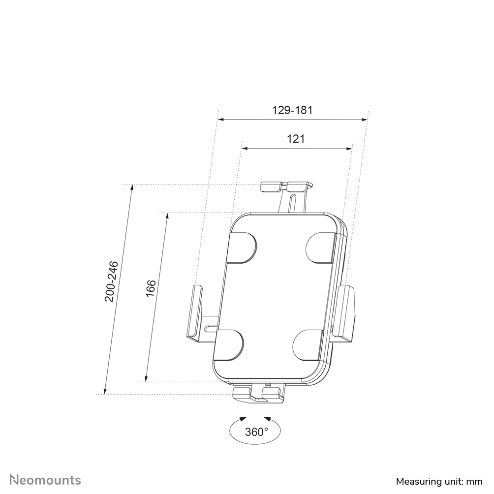 Neomounts WL15-625BL1 Soporte de pared para tableta 7.9-11" - bloqueable - universal